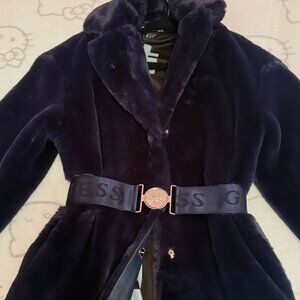 GUESS LOS ANGELES 💋 navy blue faux fur jacket